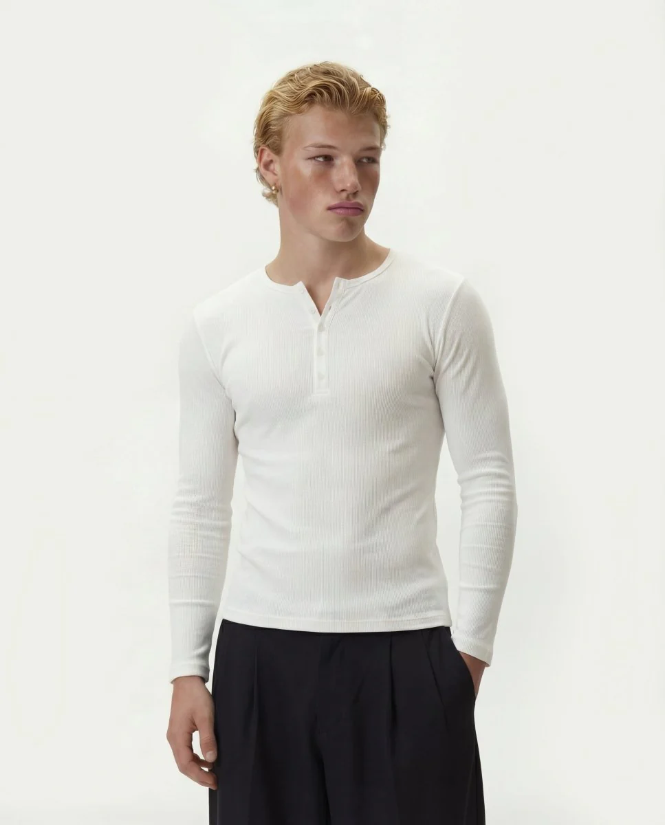 Fine Rib Henley